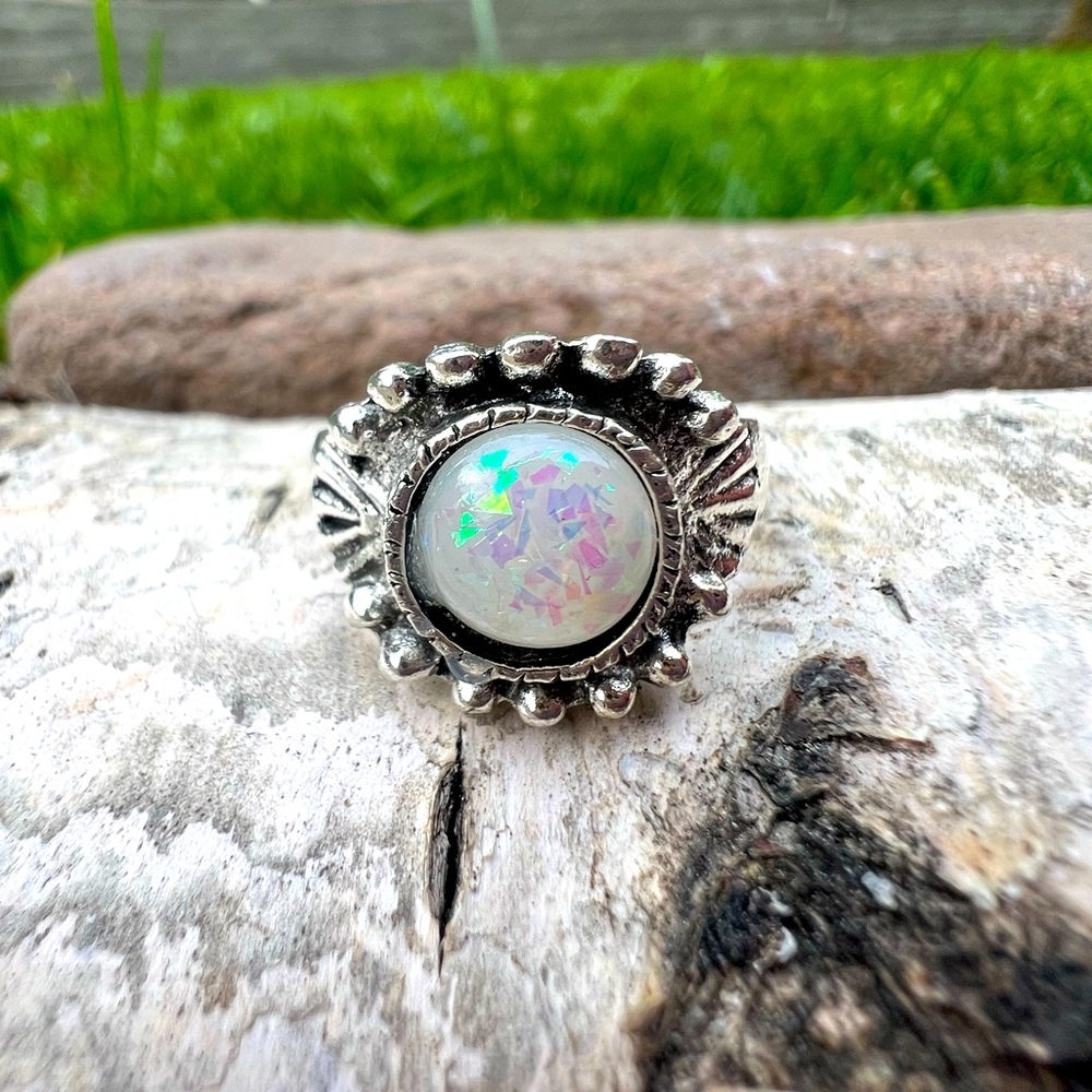 💍 Vintage opalite Silver Ring